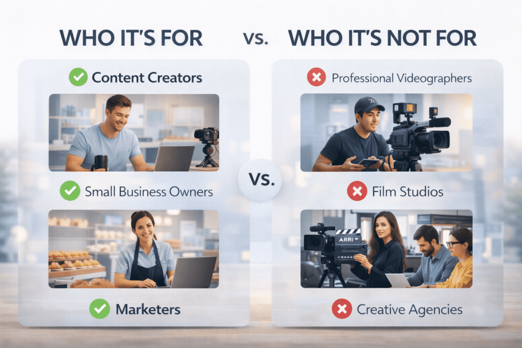 Who AIDirectors is best for and who should not use the platform